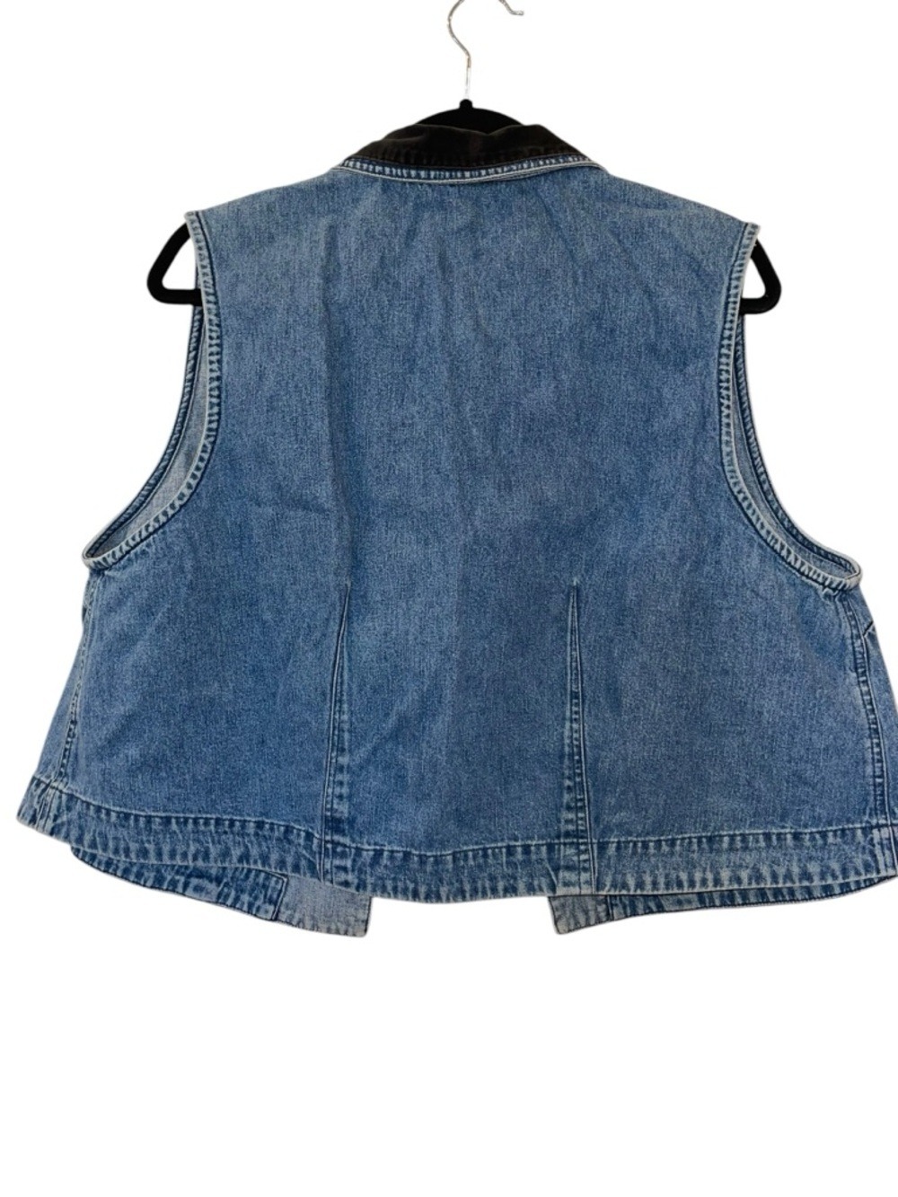 Vtg 90s Stonebridge Denim Vest Blue Jean Waistcoat Boho Artsy Size: Large - Picture 2 of 4